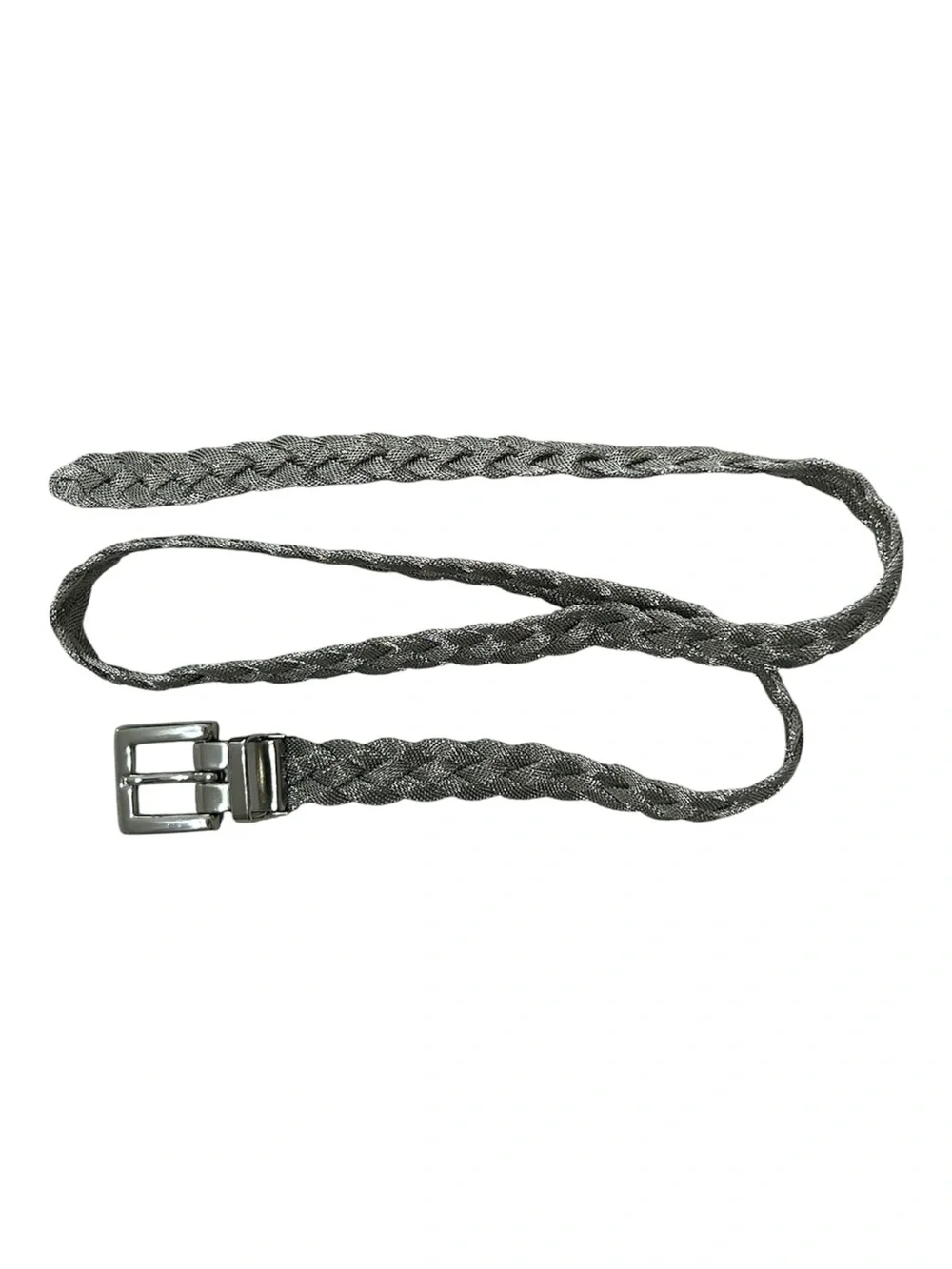Women’s Metallic Braided‎ Belt - Silver Tone